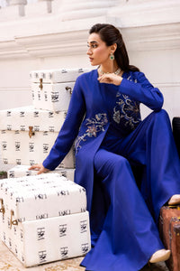 Azurine by Huma Mistry Official, vibrant blue gemstone necklace showcasing intricate design and elegant craftsmanship.