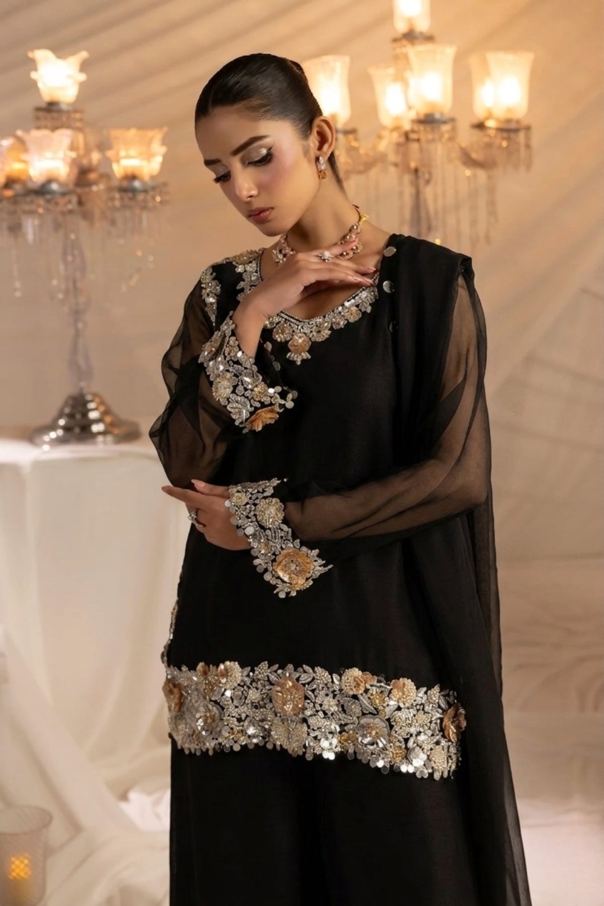 Huma Mistry Official Lucina jewelry piece featuring intricate design and elegant craftsmanship, displayed against a neutral background.